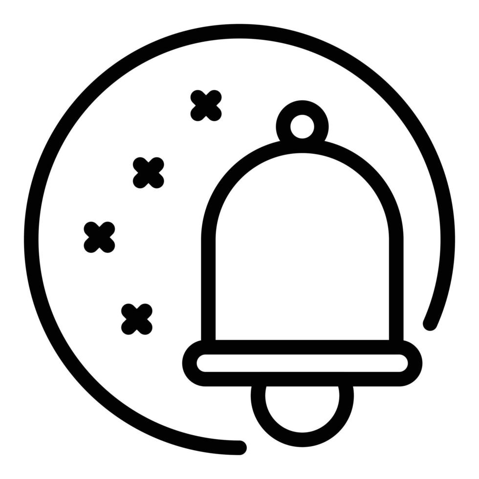 icono de interfaz de notificación de campana, estilo de esquema vector