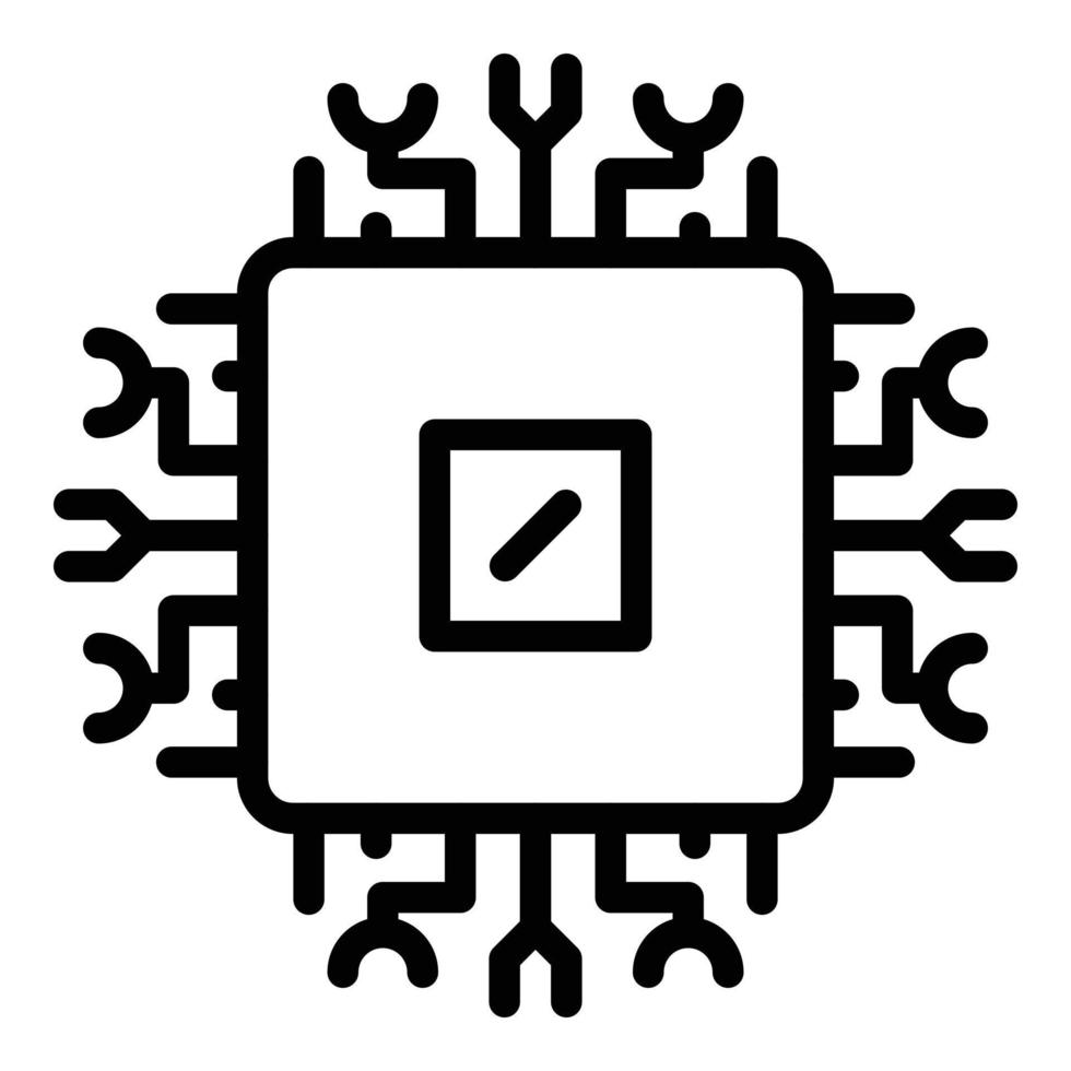 Processor interface icon, outline style vector