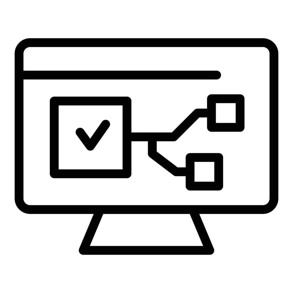 Computer interface icon, outline style vector