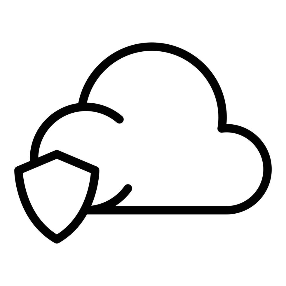 Digital cloud interface icon, outline style vector