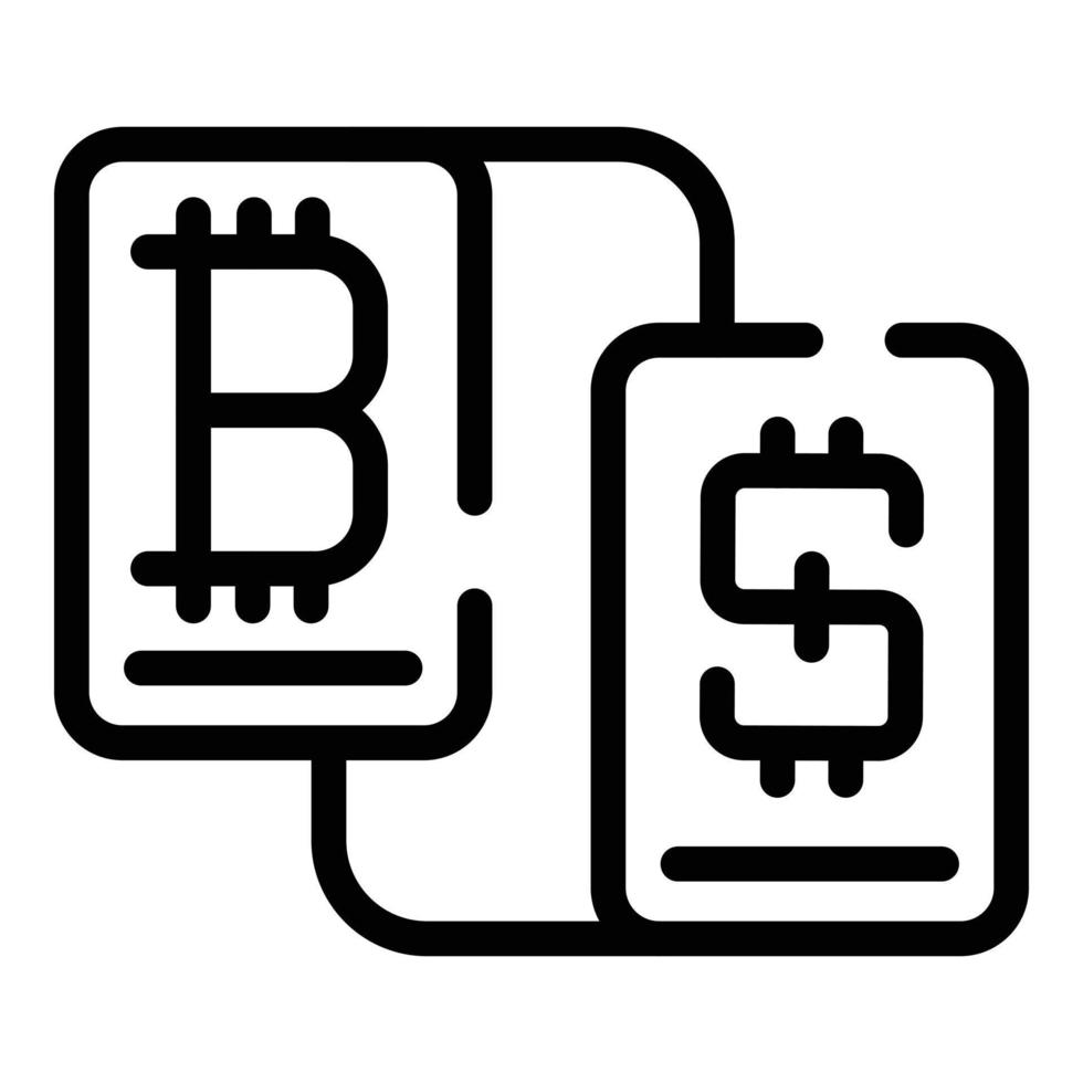 Bitcoin network icon, outline style vector