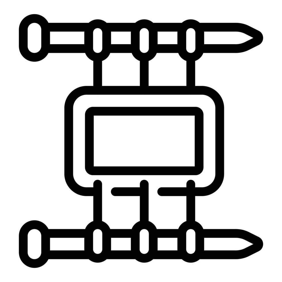 icono de ejemplo de tejido, estilo de esquema vector