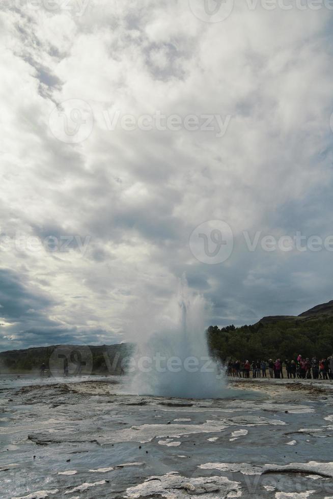 Strokkur geyser landscape photo