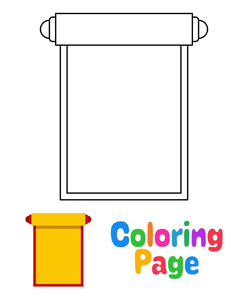 Coloring page with Chinese Scroll for kids vector