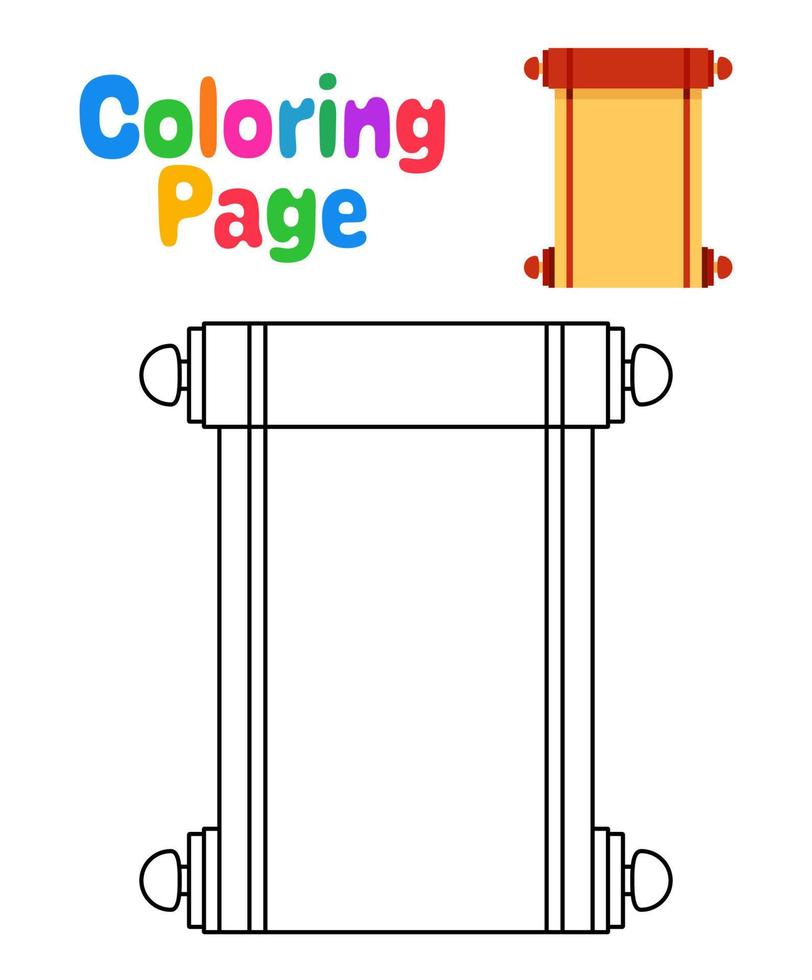 Coloring page with Chinese Scroll for kids vector