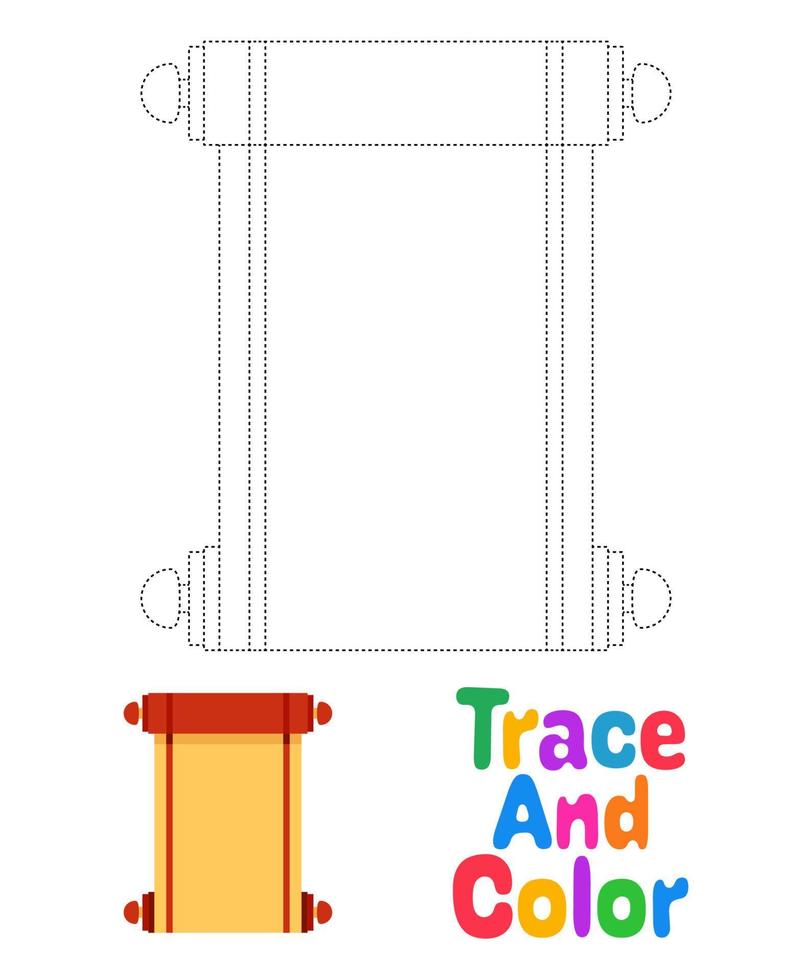 Chinese Scroll tracing worksheet for kids vector