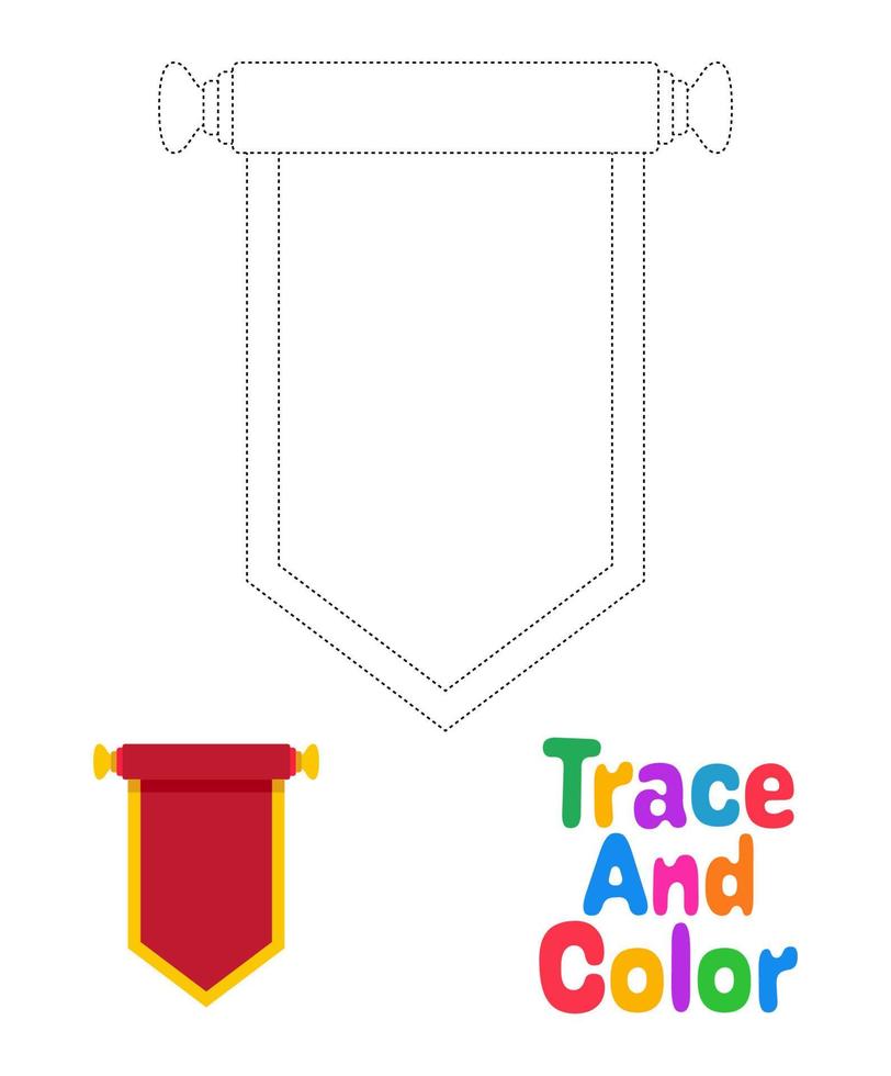 Chinese Scroll tracing worksheet for kids vector