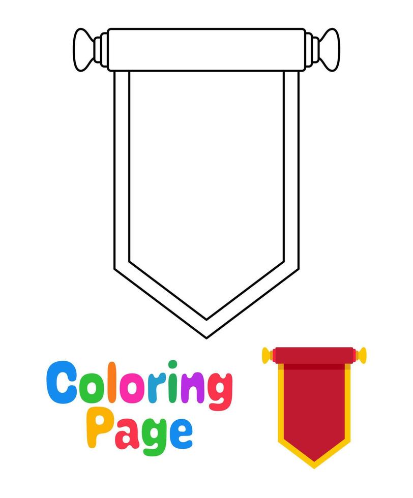 Coloring page with Chinese Scroll for kids vector