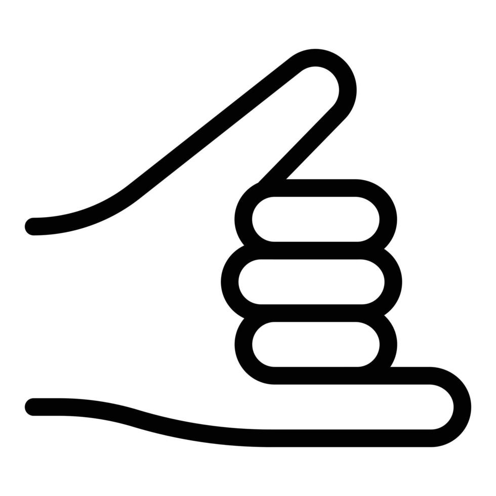 Hand gesture surfing icon, outline style vector