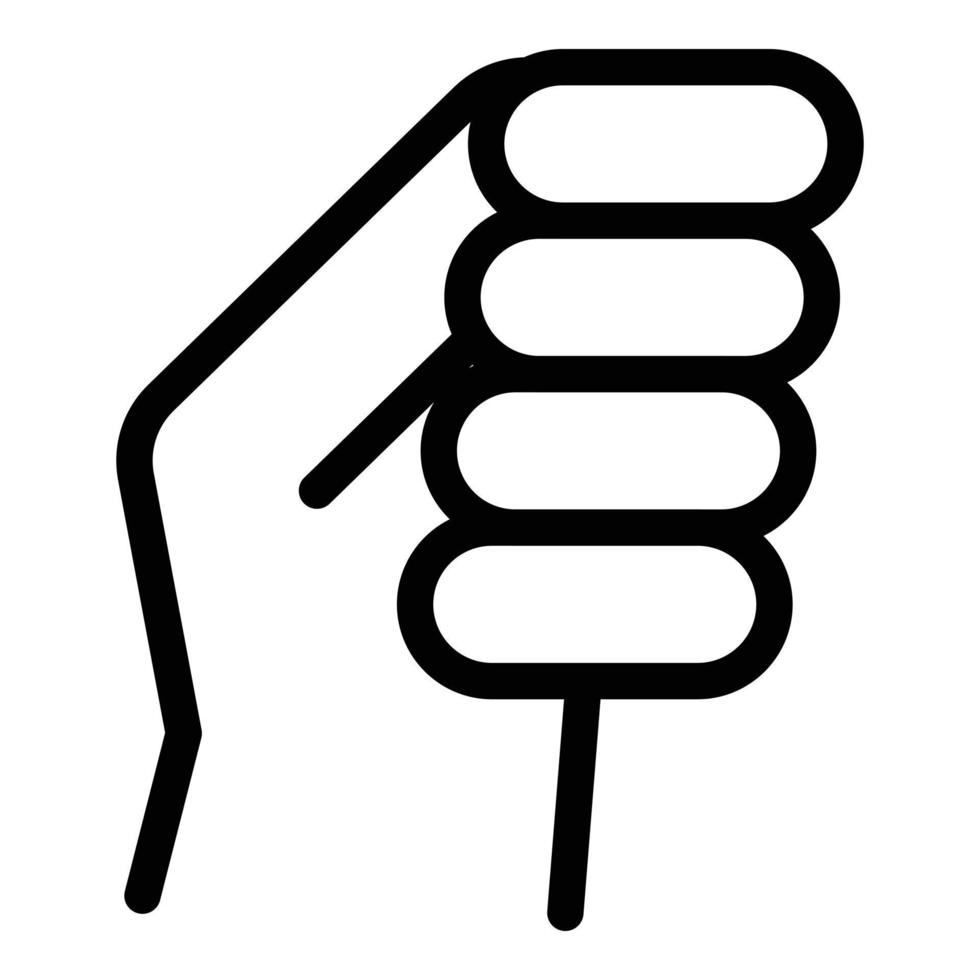 Hand gesture fist icon, outline style vector