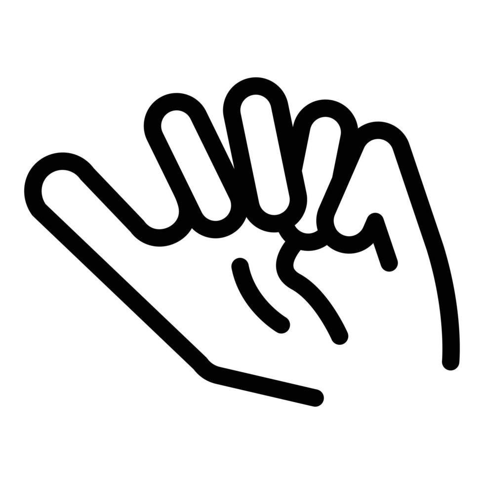 Hand gesture kid icon, outline style vector