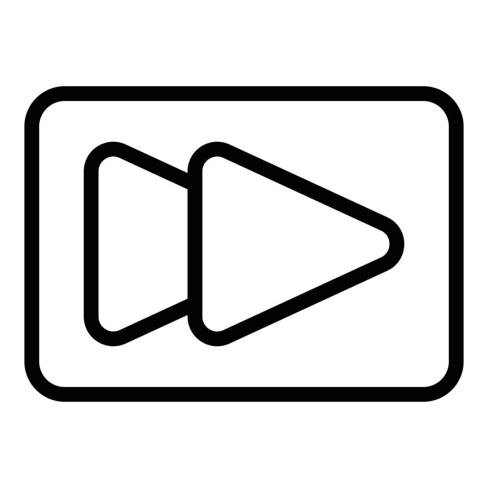 Rewind interface icon, outline style vector