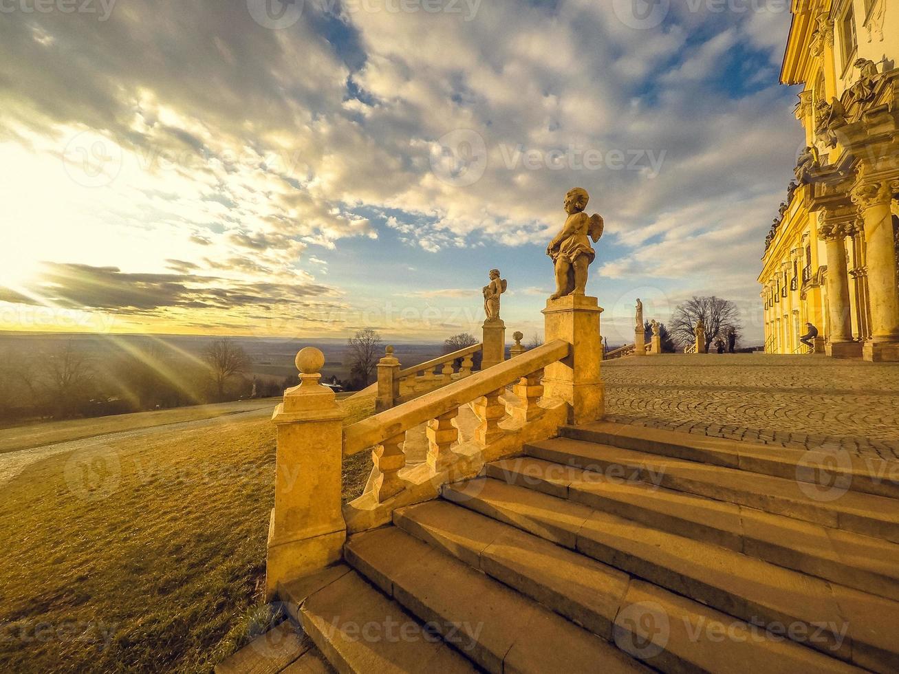 Staircase with angel landscape photo