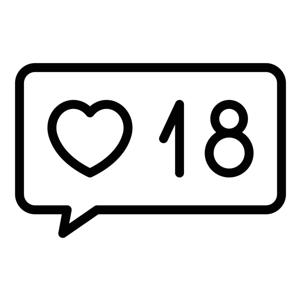 Like chat interface icon, outline style vector