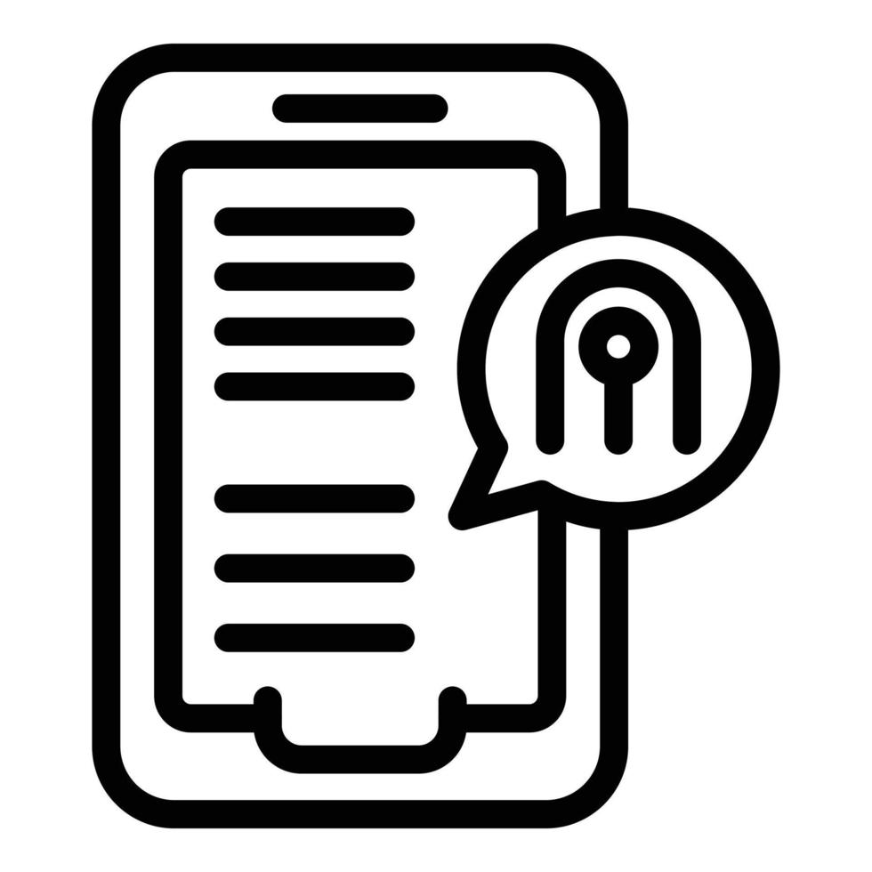 icono de privacidad de la tableta, estilo de contorno vector