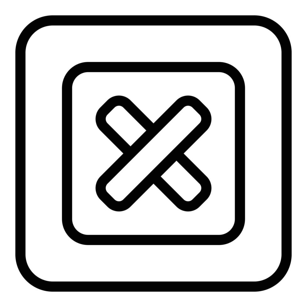 Reject interface icon, outline style vector