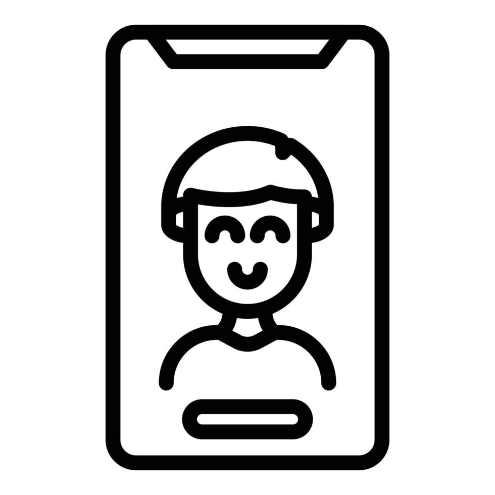 Phone assistance icon, outline style vector