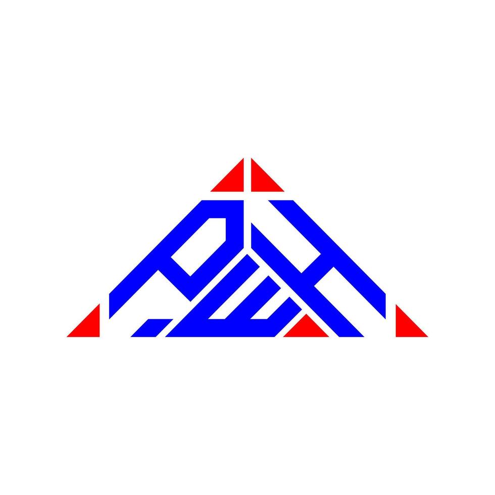 P W H letter logo creative design with vector graphic, P W H simple and modern logo.