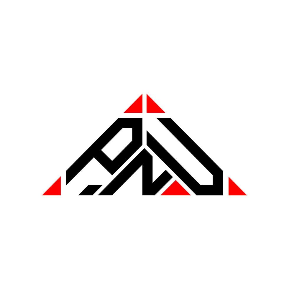 PNU letter logo creative design with vector graphic, PNU simple and modern logo.