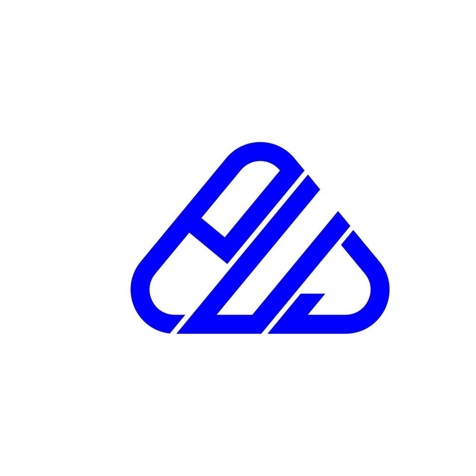 P U J letter logo creative design with vector graphic, P U J simple and modern logo.