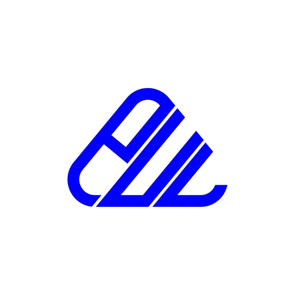 diseño creativo del logotipo de la letra pul con gráfico vectorial, logotipo simple y moderno de pul. vector