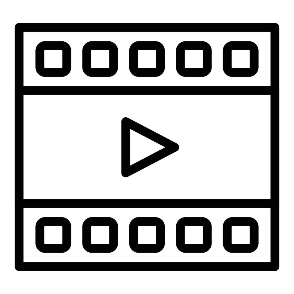 Video editor icon, outline style vector