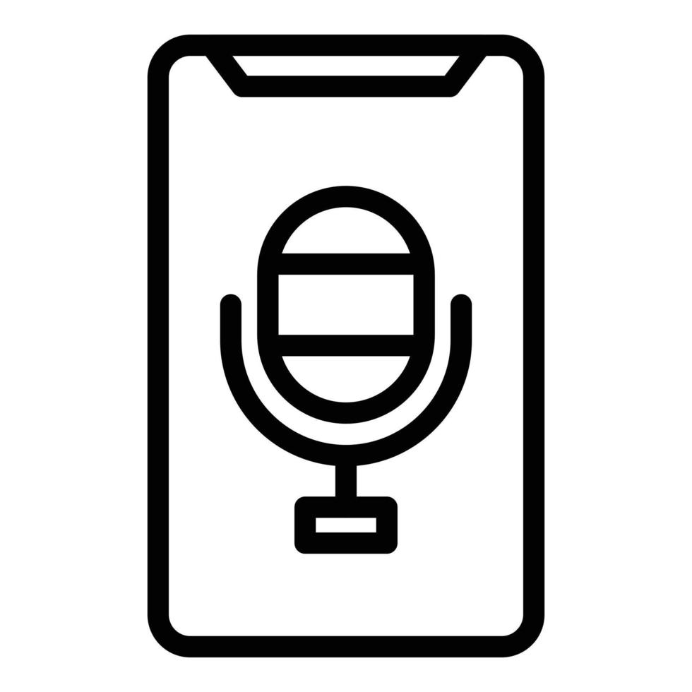 Voice control icon, outline style vector