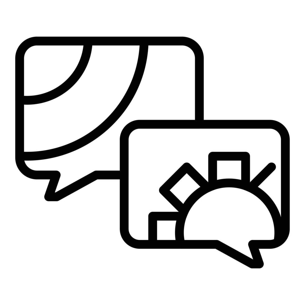 Support chat icon, outline style vector