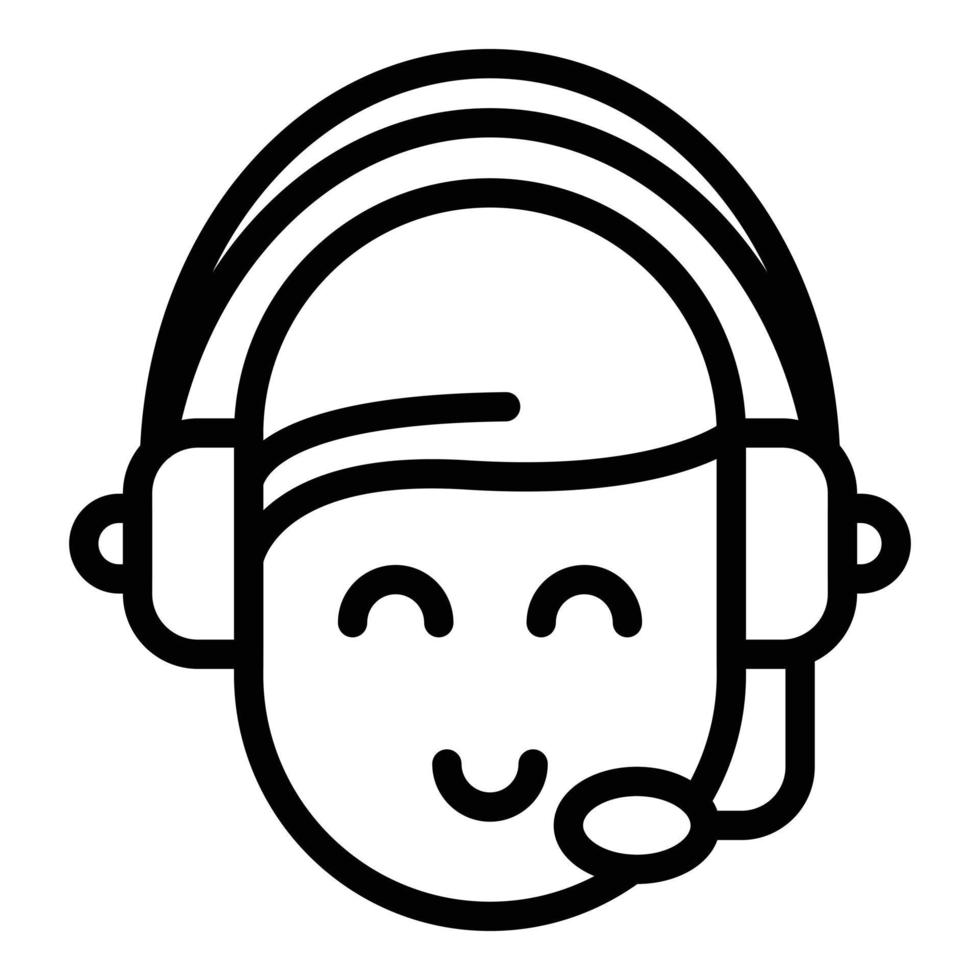 Call center icon, outline style vector