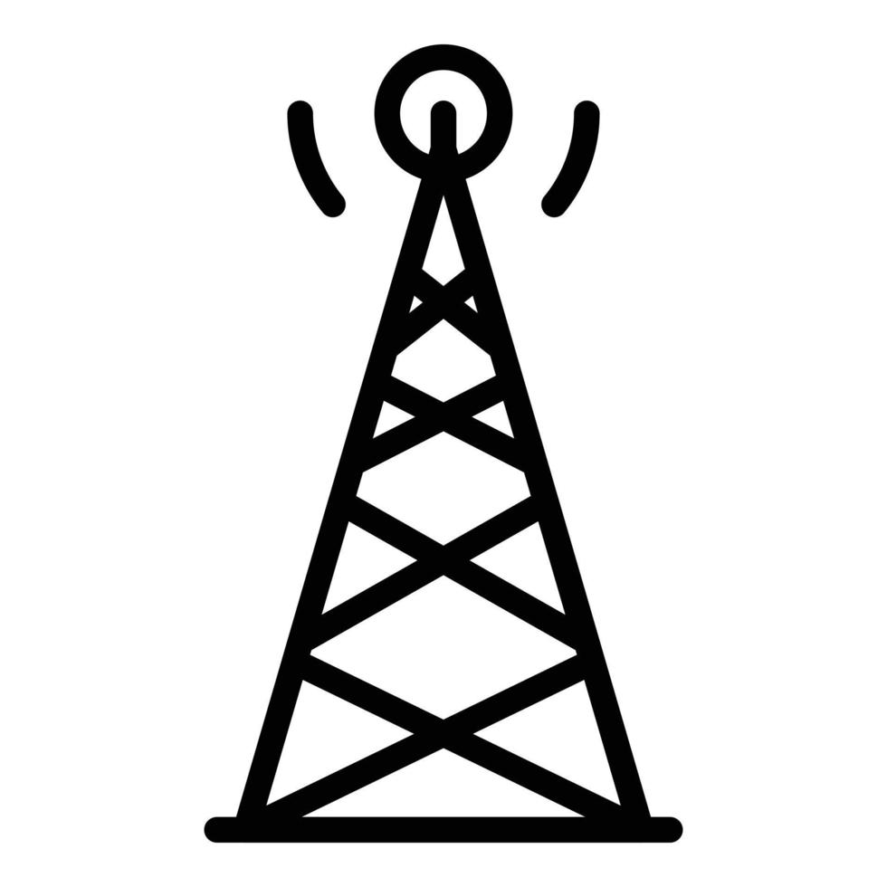 Signal tower icon, outline style vector