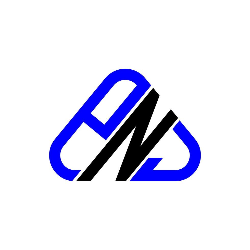 diseño creativo del logotipo de la letra pnj con gráfico vectorial, logotipo simple y moderno de pnj. vector