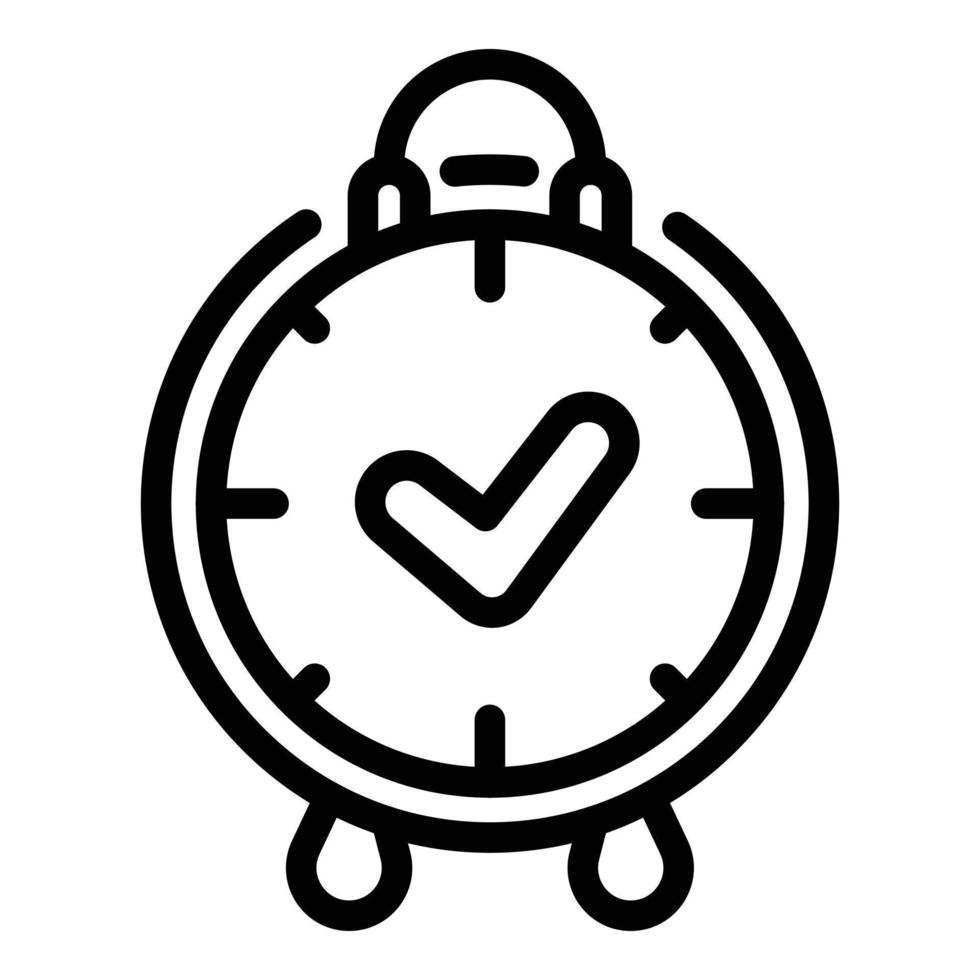 Alarm clock time management icon, outline style vector