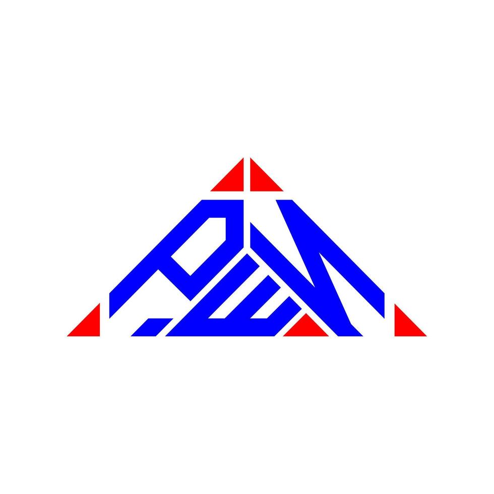 diseño creativo del logotipo de la letra pwn con gráfico vectorial, logotipo simple y moderno de pwn. vector