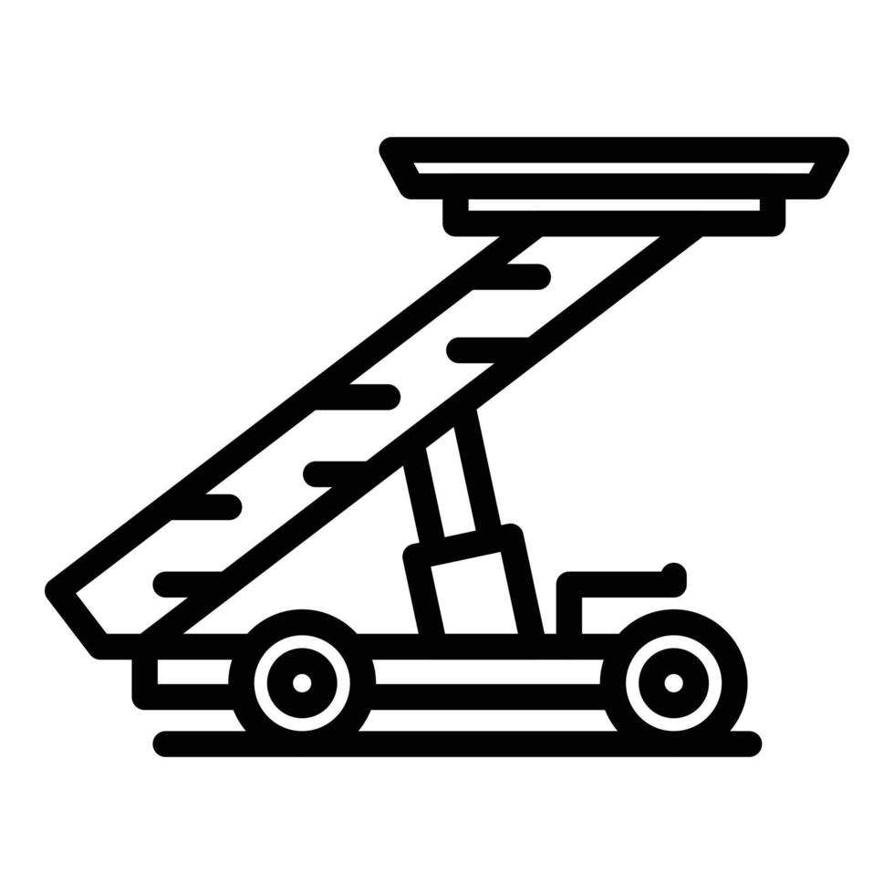 icono de camión de escalera de pasajeros, estilo de esquema vector