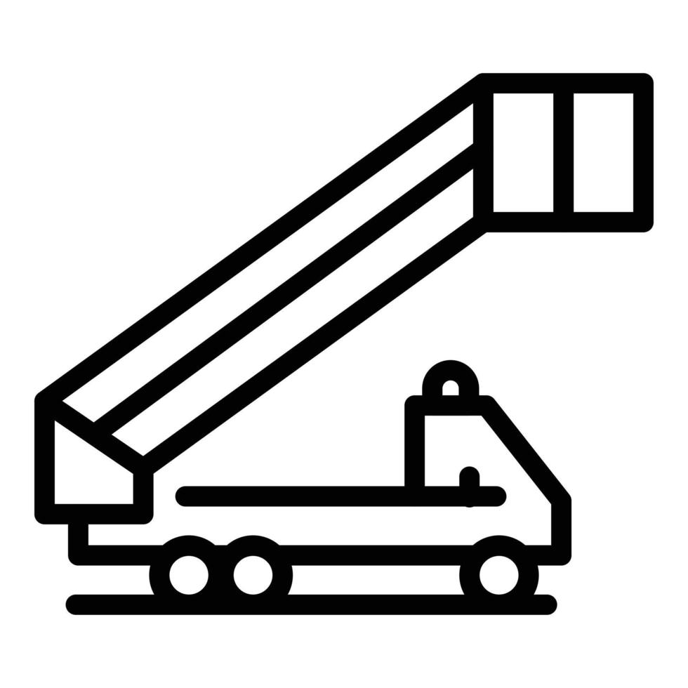 icono de escalera del aeropuerto del vehículo, estilo de esquema vector