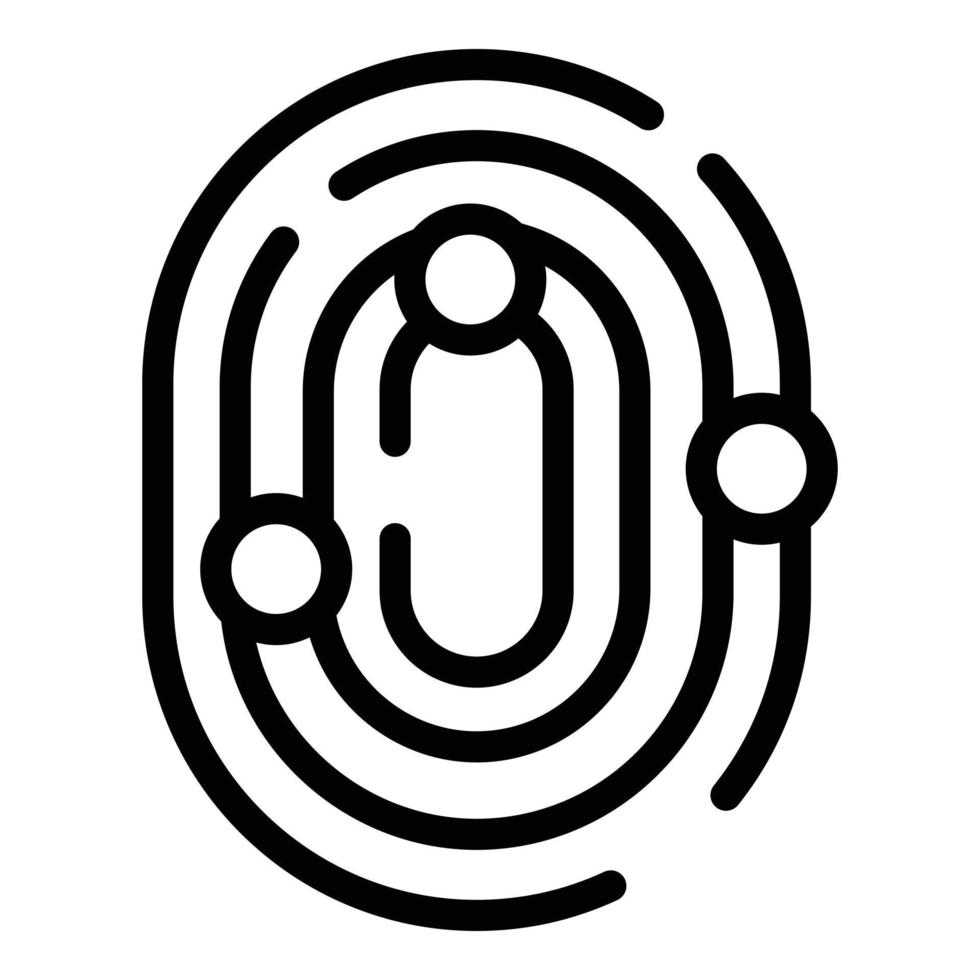 icono de privacidad de los dedos, estilo de esquema vector