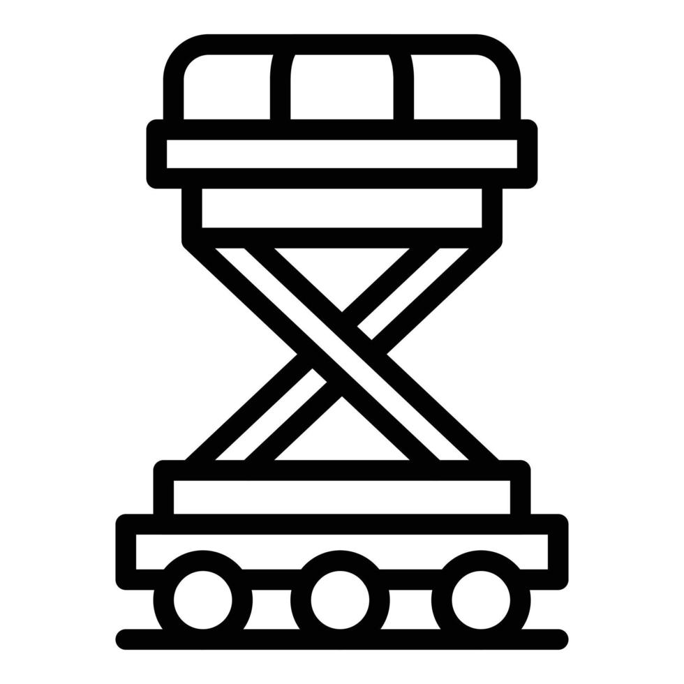 Baggage plane trolley icon, outline style vector