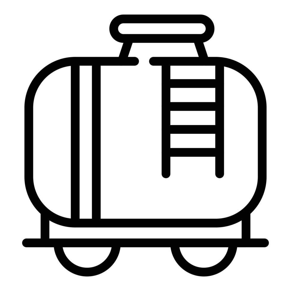 Oil train icon, outline style vector