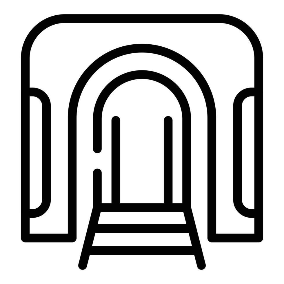 Train tunnel icon, outline style vector