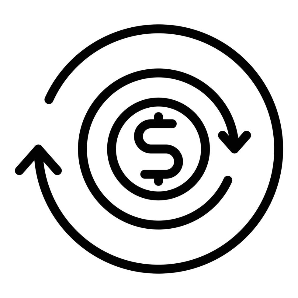 Money online conversion icon, outline style vector