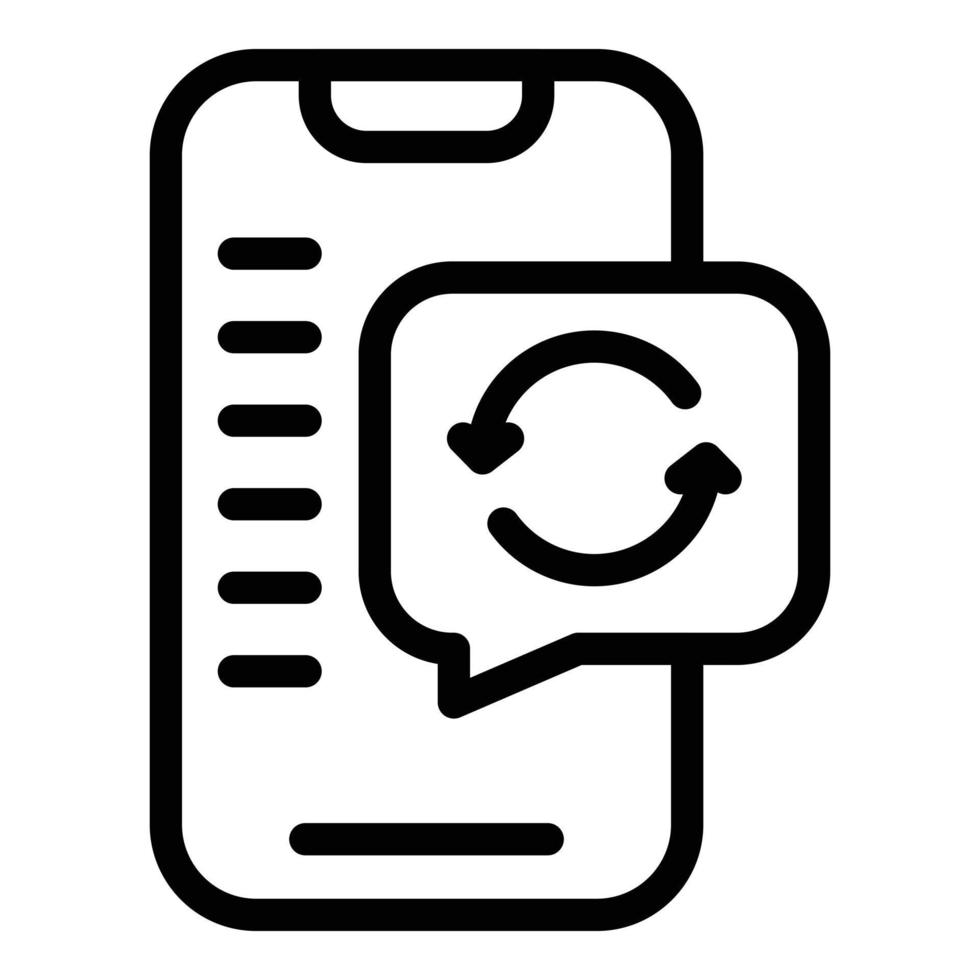 icono de actualización del teléfono, estilo de contorno vector