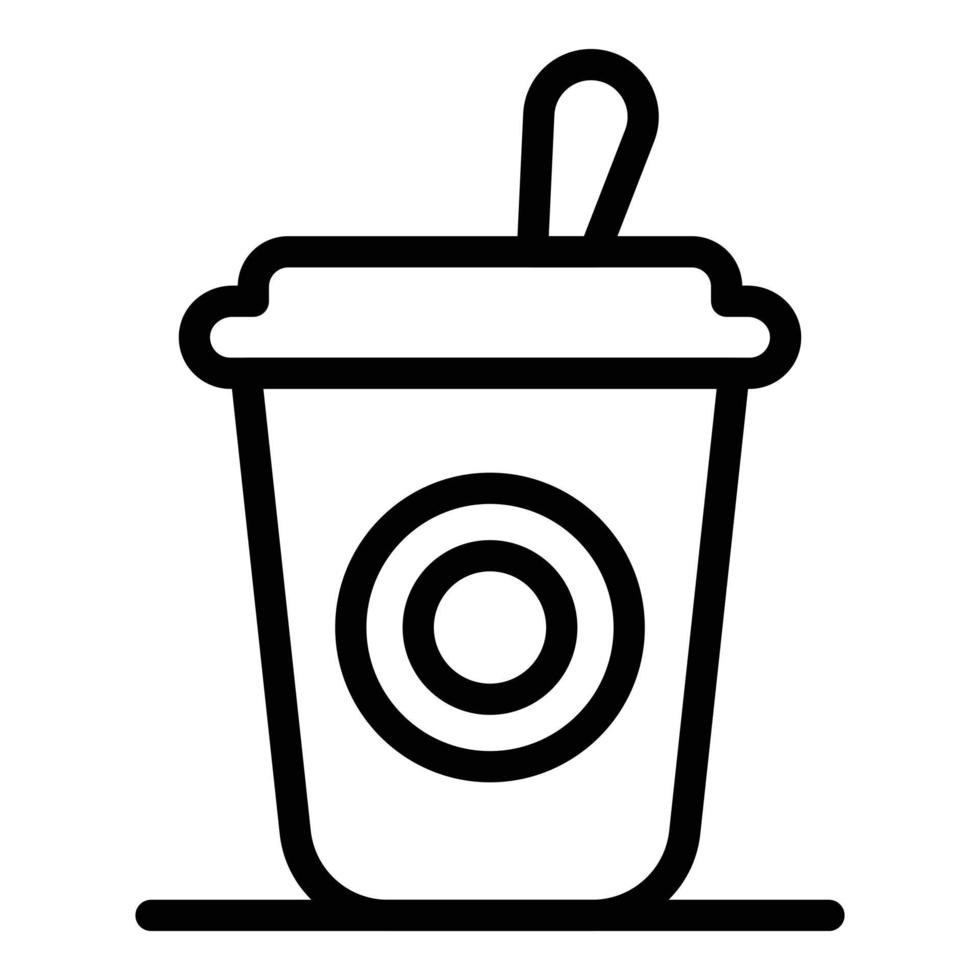 Yogurt glass icon, outline style vector