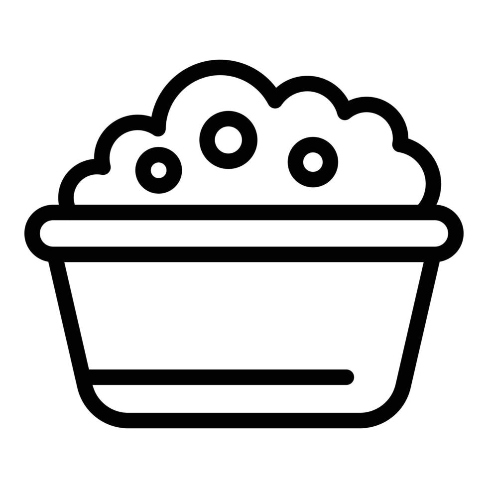 Bowl cheese icon, outline style vector