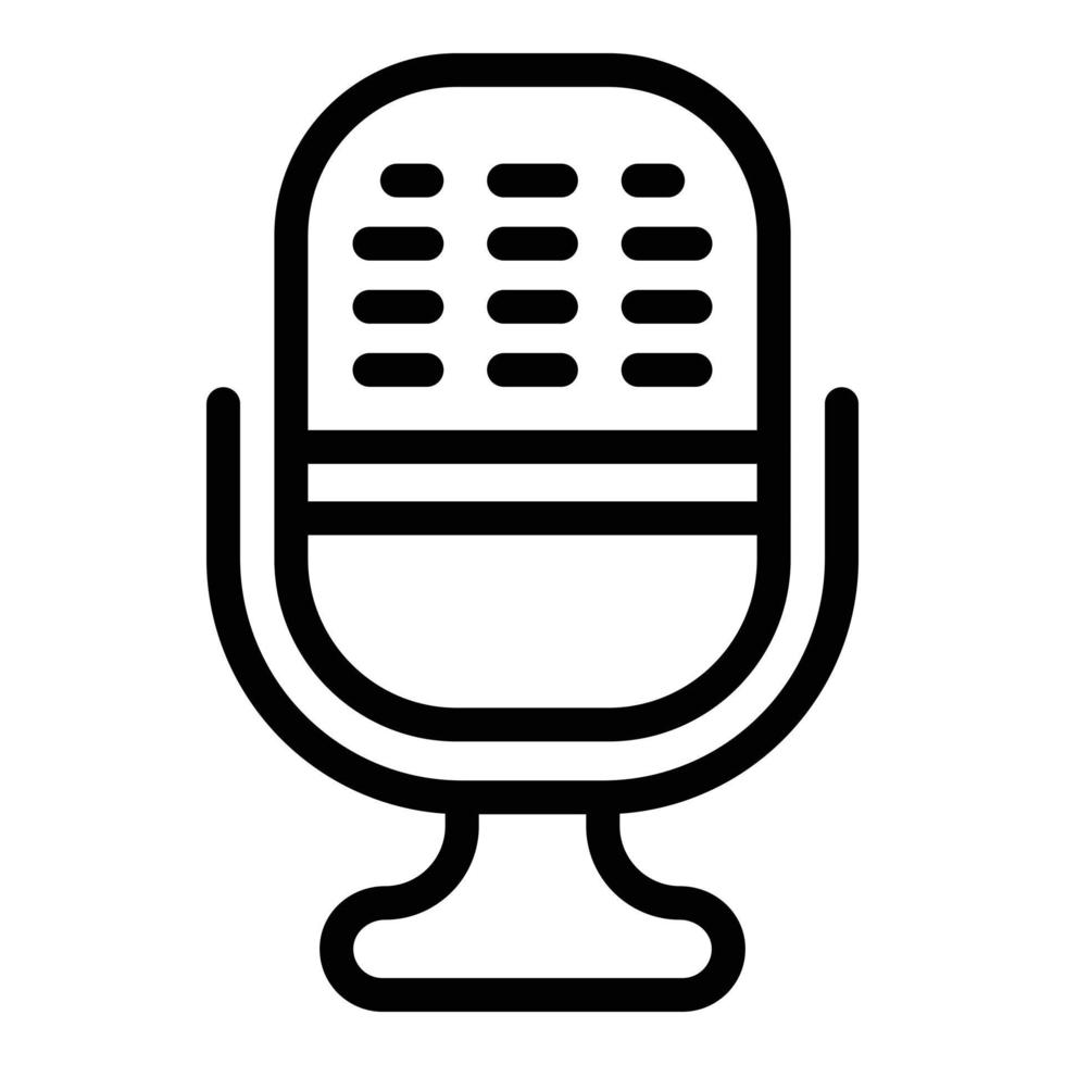 Record microphone ads icon, outline style vector