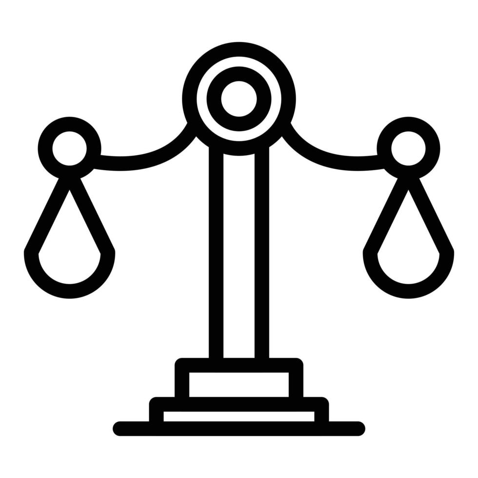 Market scale icon, outline style vector