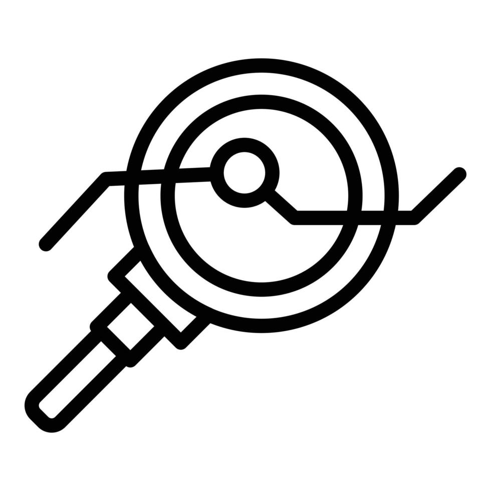 Magnifying market icon, outline style vector