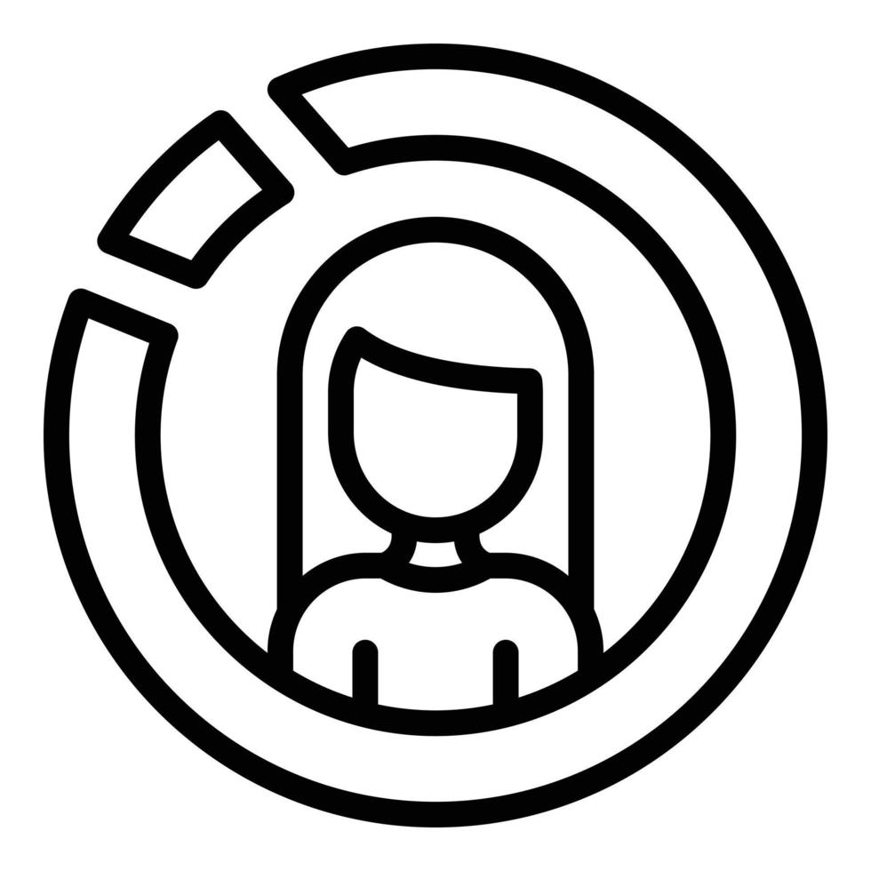 Woman target audience icon, outline style vector