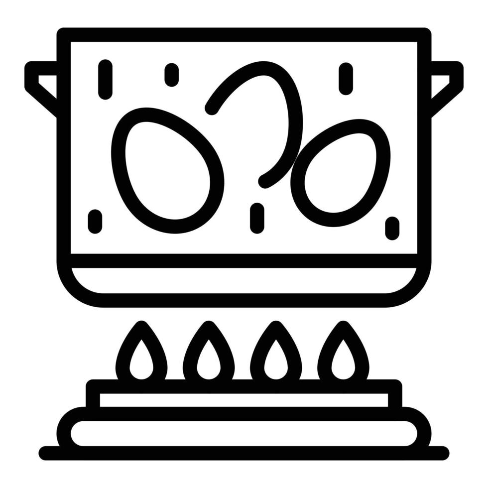 Boiling eggs icon, outline style vector