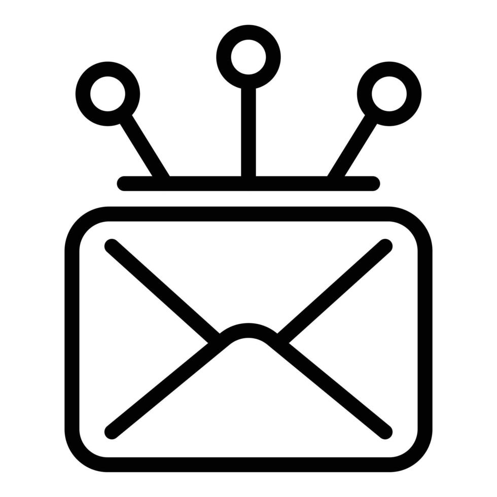 Campaign envelope icon, outline style vector