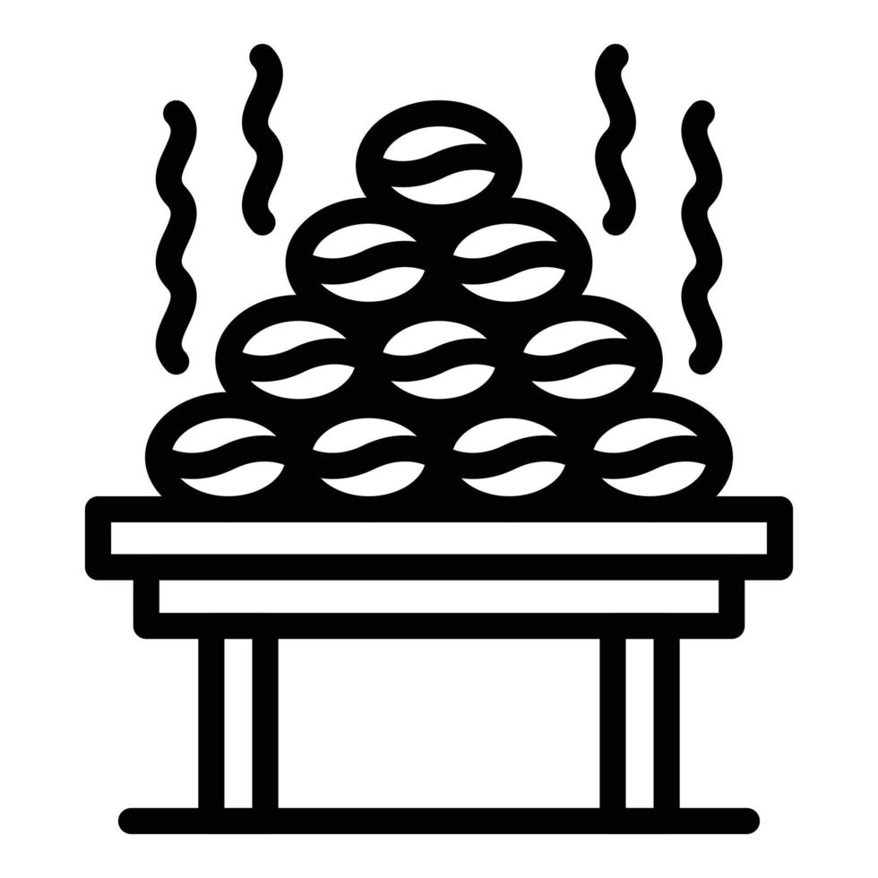 Dry process coffee icon, outline style vector